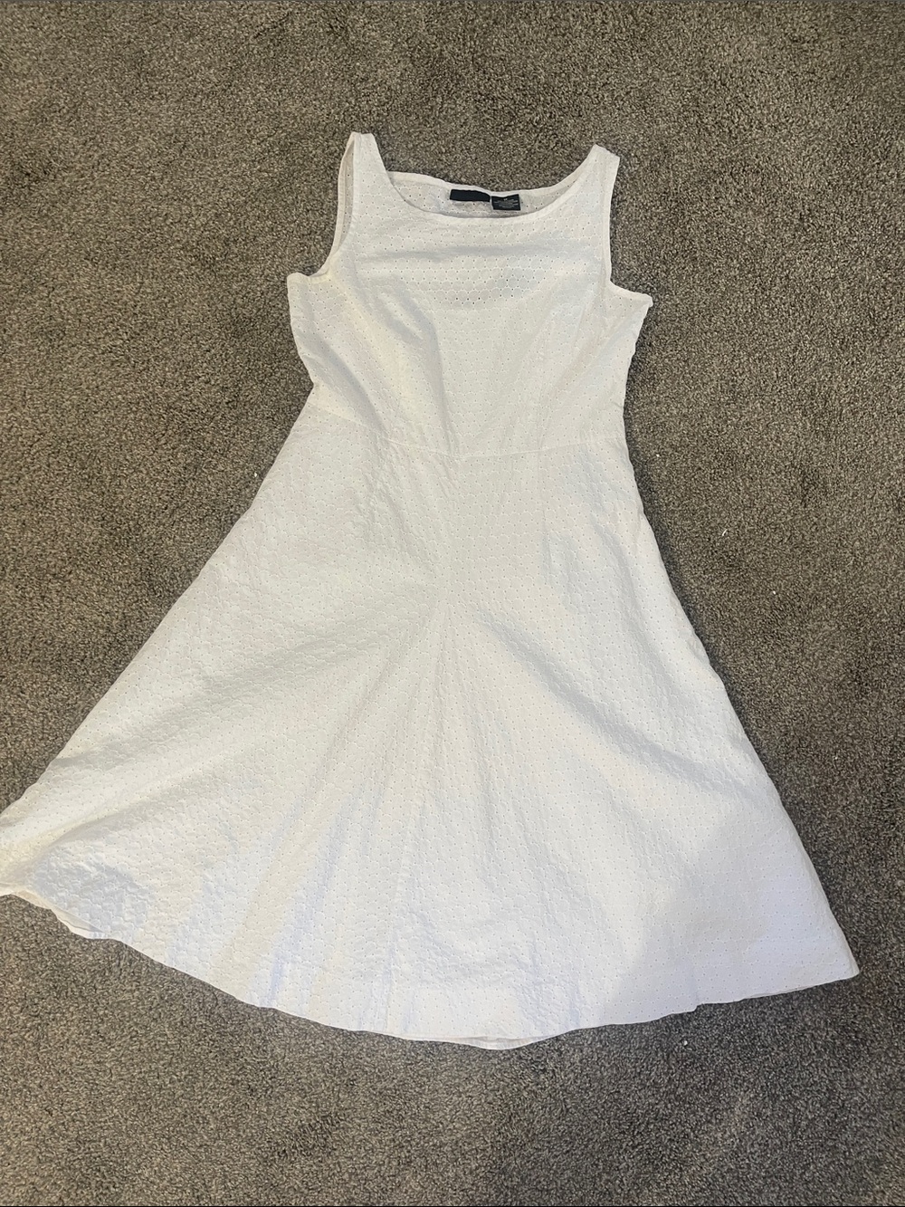 Classic White Sleeveless A-Line Dress